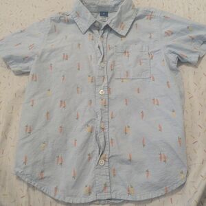 Old Navy Light Blue Carrot Print Button-Down Shirt